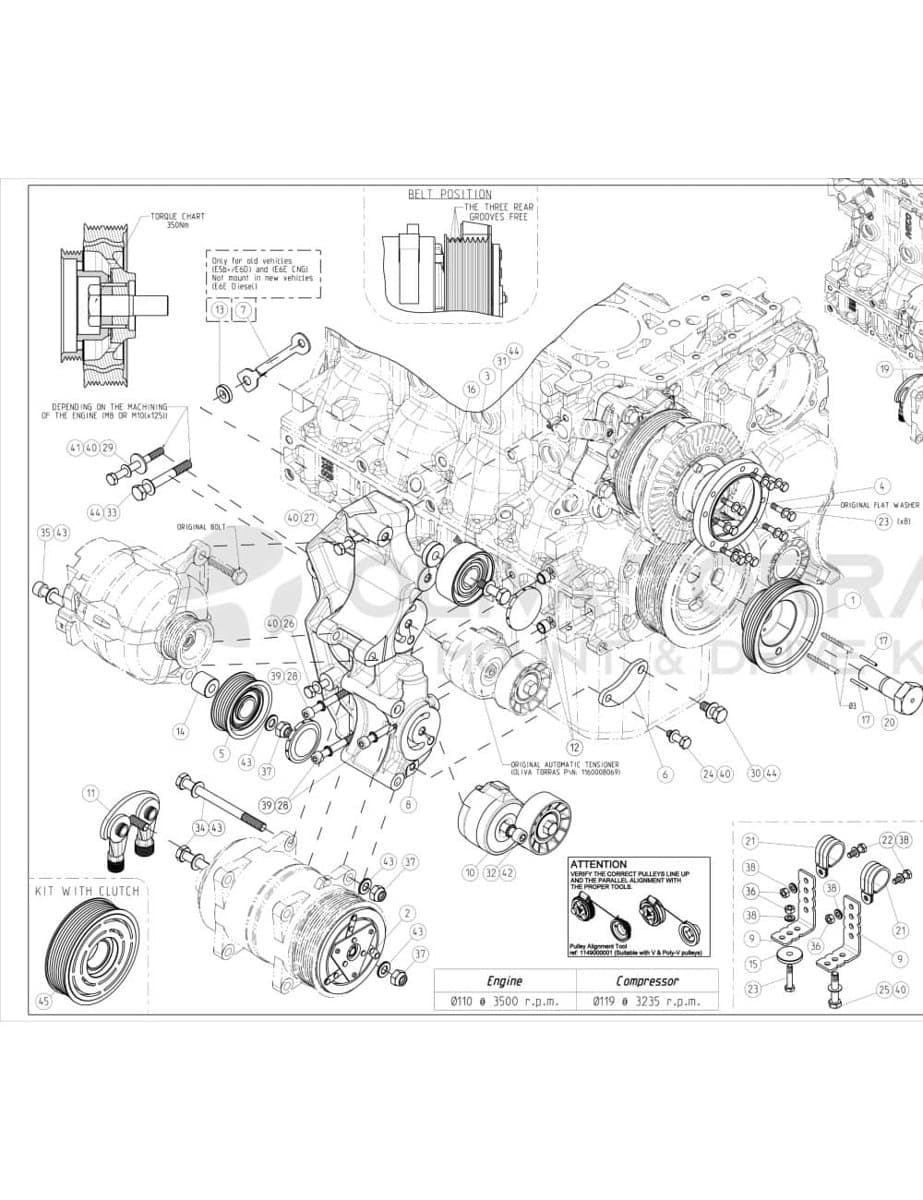 Kompresör Braketi Oliva Torras KC15070398 – Iveco Daily 3.0 Euro 5 / Euro 6 görsel 4