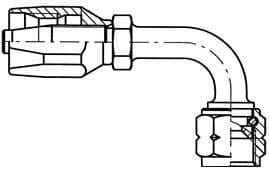 Sökülebilir Rakor Maflow MRB2064 – FEM FLARE 90° 7/16''-20 UNF x SIZE 04