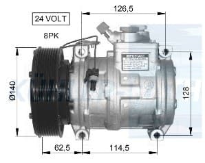 Üniversal Klima Kompresörü Denso 10S15C-DCP99511 – 140 mm · 8PK · 12V